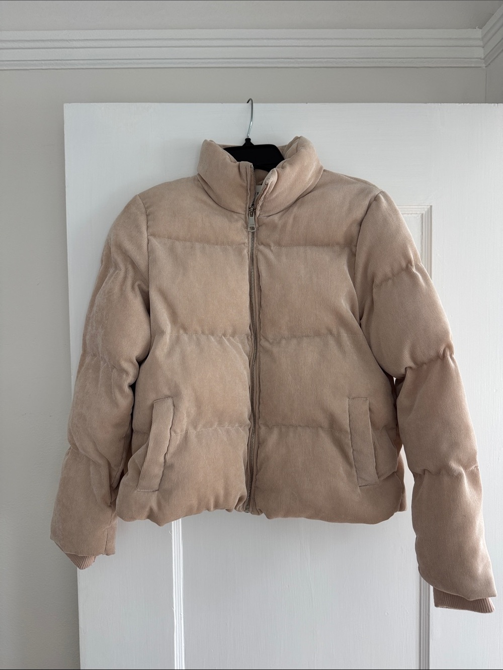 Vigoss Neutral Beige / light pink Corduroy Puffer Jacket
